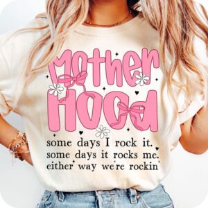 Motherhood Coquette Bow Checker PNG, Retro Mother hood Png, Funny Mom Sarcastic Mama Png, Retro Png Mom shirt Png, Mothers Day png, Mama Png