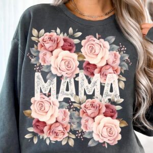 Mama Shirt PNG, Floral Mom Png Download, Mother's Day Tee Shirt Sublimation, For Mom Shirt Png, Png For Tshirt, Mother's Day T-shirt Design